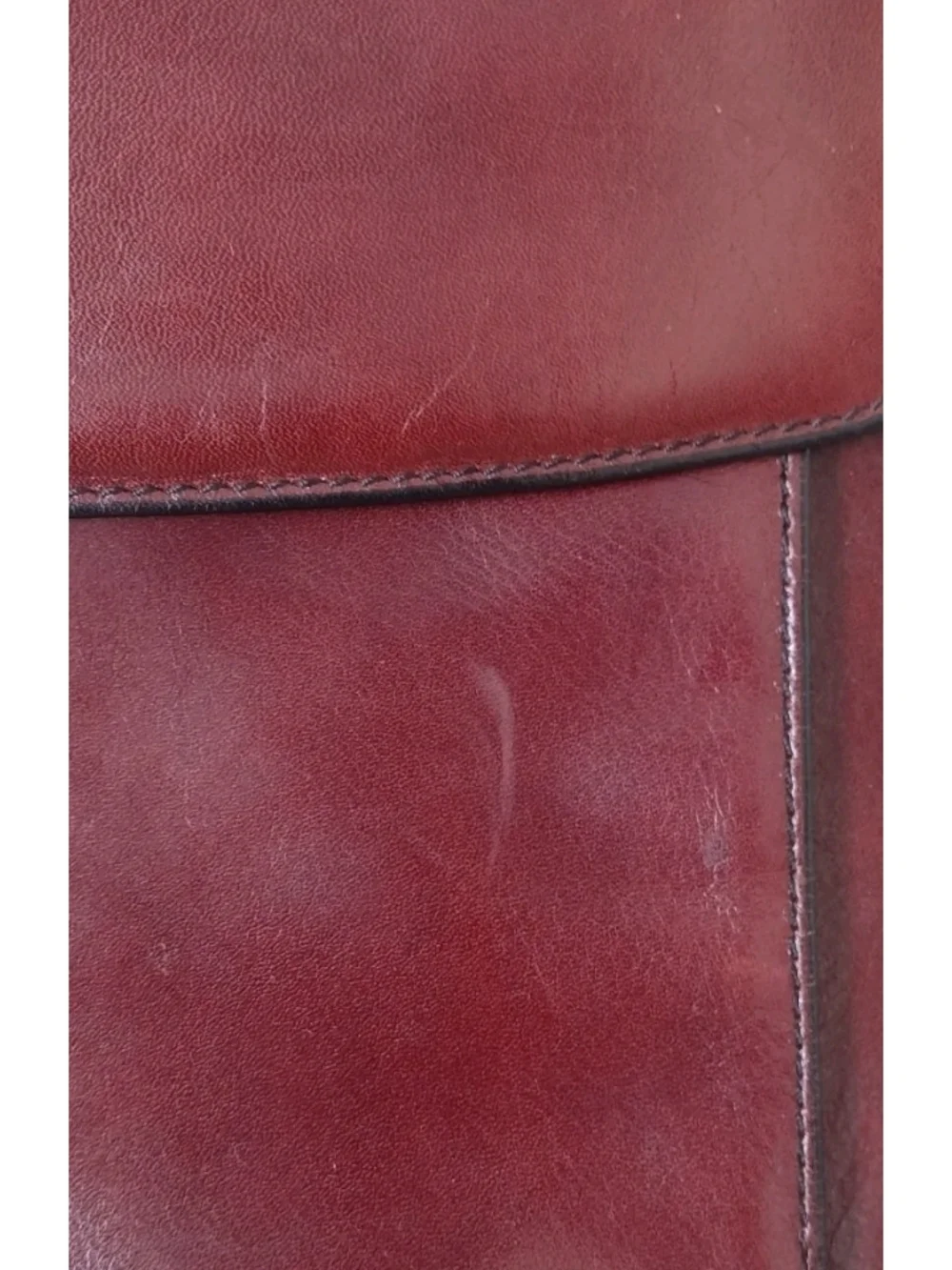 Classic Burgundy Leather Briefcase with Gold Hardware
